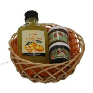 Cesta: Garrafa 100ml e duas Compotas 50g